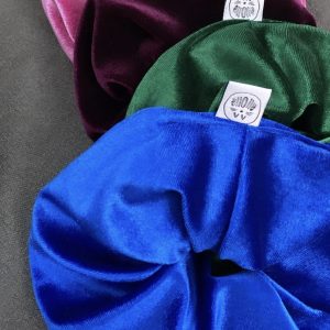 Jumbo scrunchie χειροποίητο Μπλε  Βελούδο