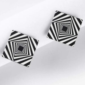 Σκουλαρίκια καρφωτά ασπρόμαυρα