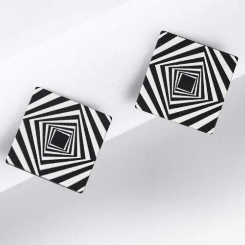 Σκουλαρίκια καρφωτά ασπρόμαυρα