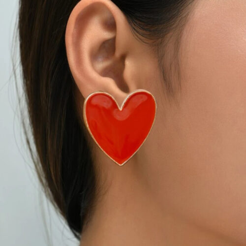 Μεταλικά σκουλαρίκια καρδιά