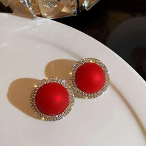 Red glamorous earrings