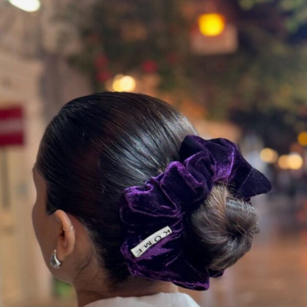 Scrunchie jumbo μαλακό βελούδο μωβ