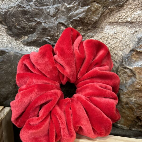 Scrunchie jumbo μαλακό βελούδο Κόκκινο