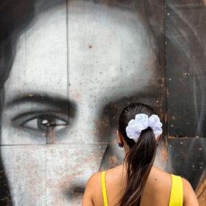 Scrunchie jumbo Άσπρο Σατέν