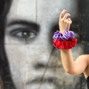 Scrunchie jumbo Σατέν μωβ