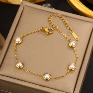 Βραχιόλι από ανοξείδωτο ατσάλι με πέρλες