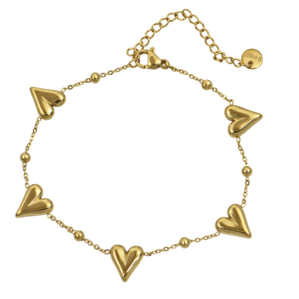 Βραχιόλι από ανοξείδωτο ατσάλι με καρδιες