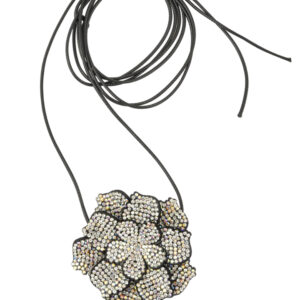 Choker για το λαιμό με λουλούδι και στρας